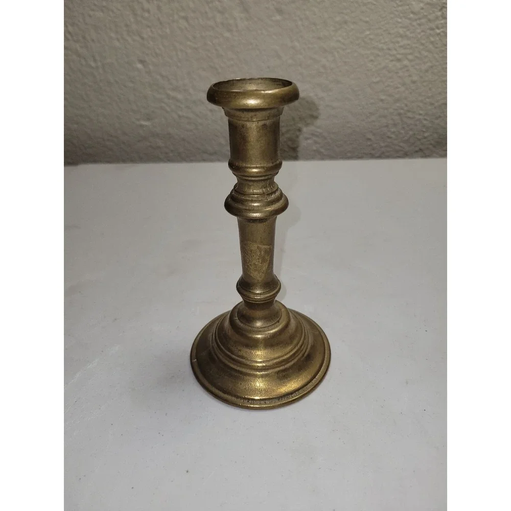 Antique Solid Brass Candle Holder 7 1/2